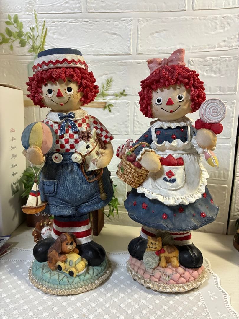 ラガディ　アン&アンディ　陶器オルゴール人形