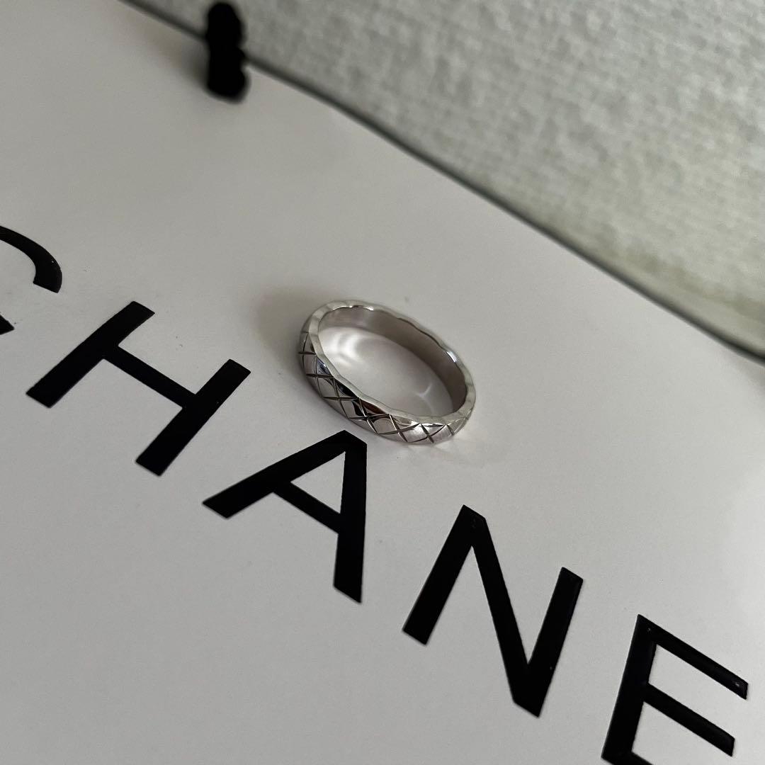 CHANEL シャネル ココクラッシュ ミニ ホワイトゴールド リング 54