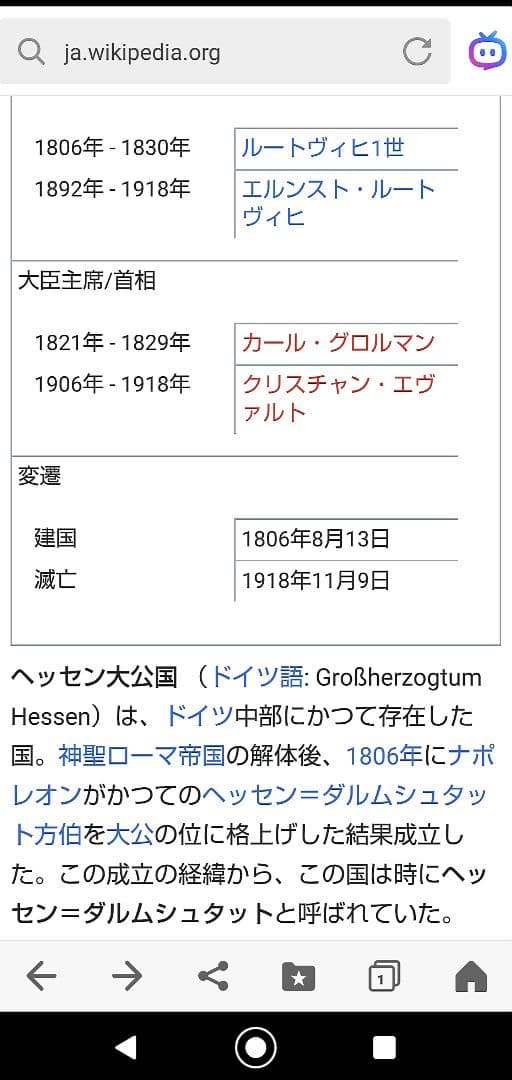 ヘッセン大公国 1826年 6 Kreuzer 銀貨