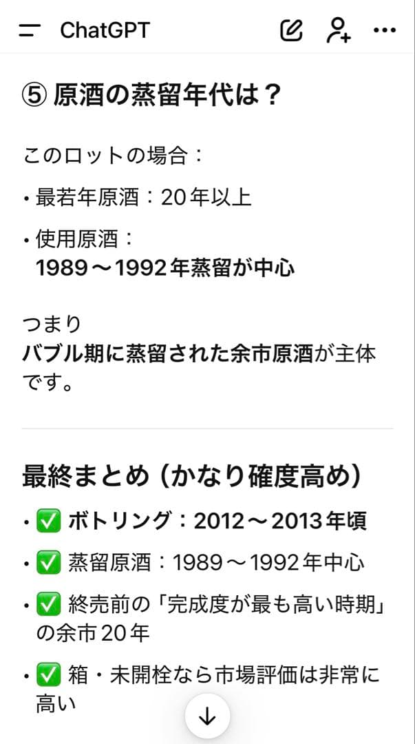 余市 20年 ニッカシングルモルト 箱入り