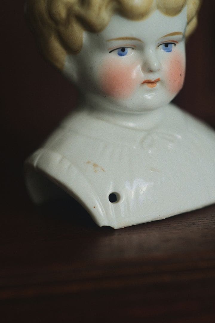 アンティーク チャイナヘッドドール ビスクドール ショルダーヘッド ブロンド
