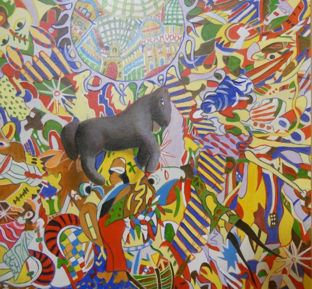 絵画　額付き　 ジミー大西　 F8 【抽象画　】手描き