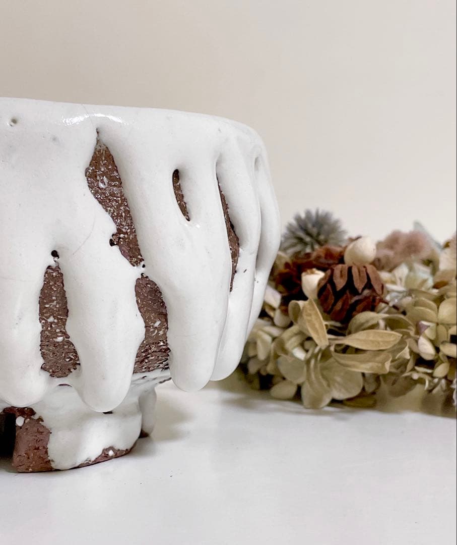 萩焼　山根清玩　鬼萩　割高台　新品　光彩庵　抹茶碗　陶器　作家