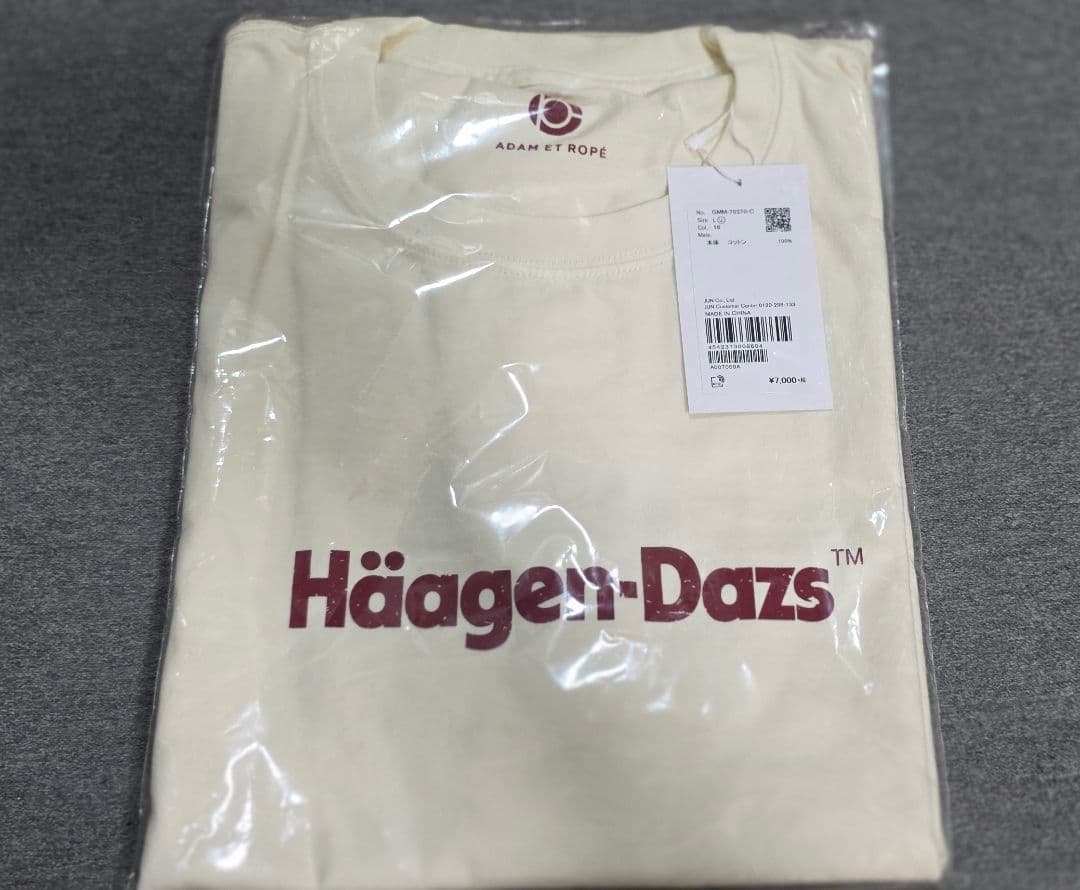 アダムエロペ Tシャツ 半袖 ADAMETROPE ハーゲンダッツ バニラ 新品