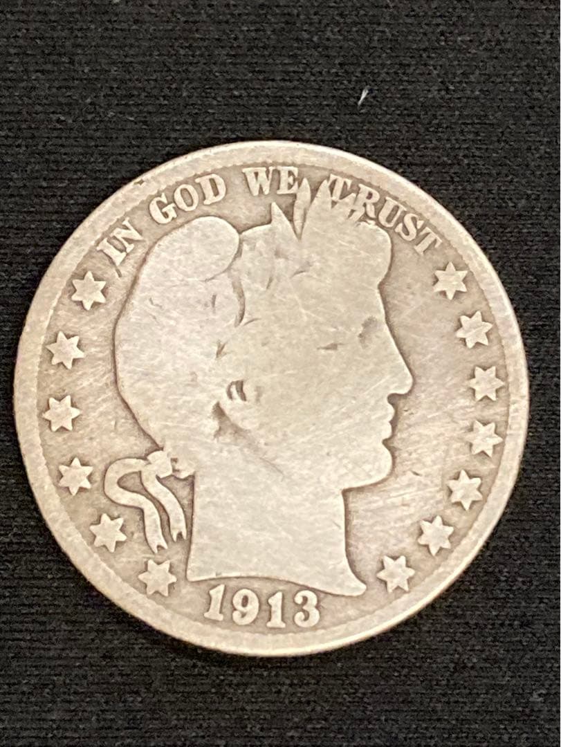 1913年製 ハーフダラー バーバーハーフダラー　　銀貨