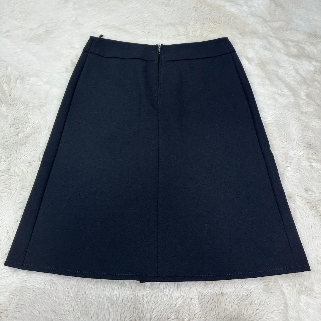 ✨美品✨PRADA プラダ Aラインスカート ボックスプリーツ 美シルエット 黒