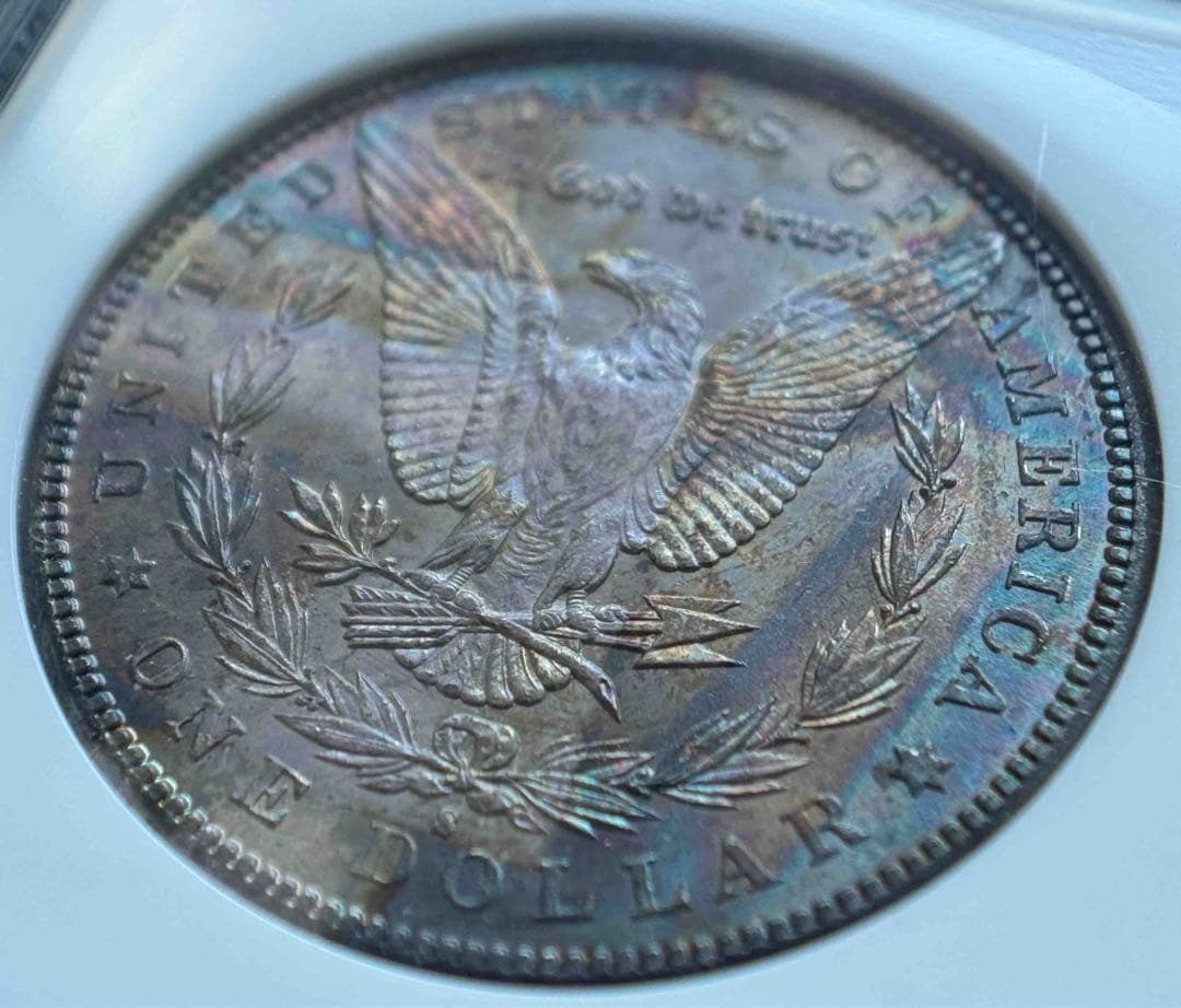 【1881-S アメリカ モルガンダラー銀貨】トーン NGC MS 65