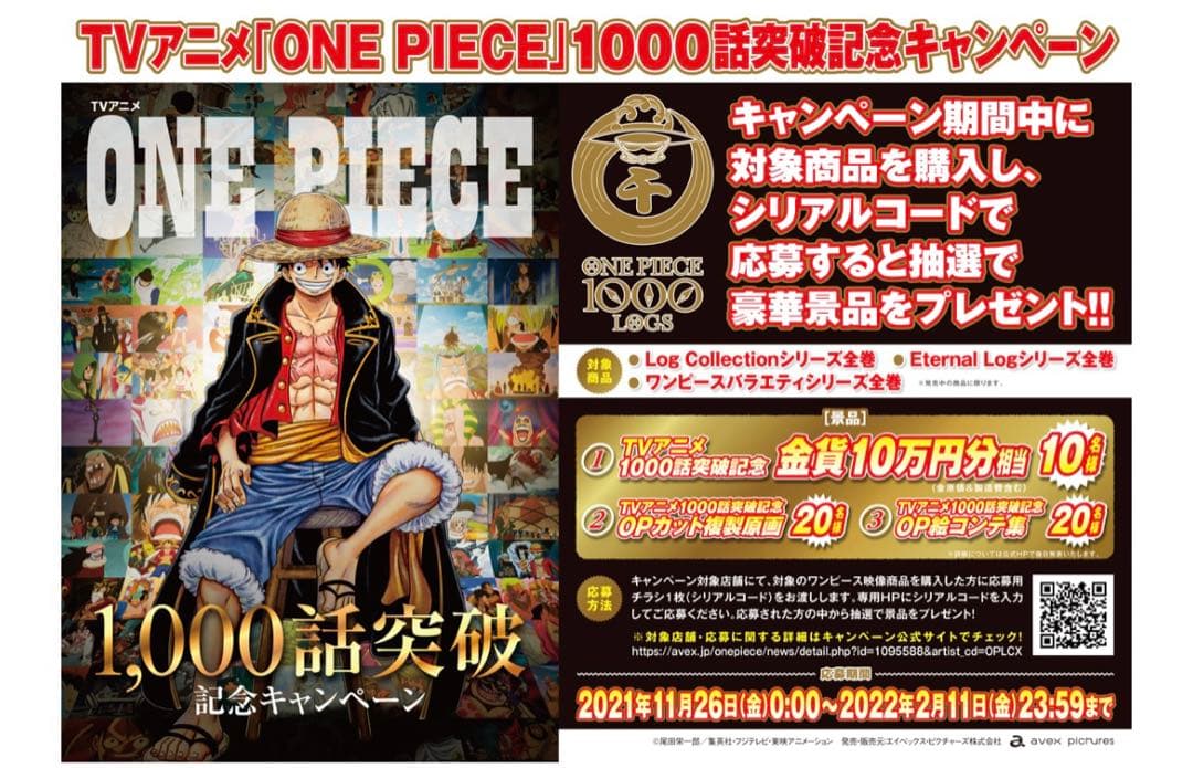 超貴重 20名限定TVアニメ1000話突破記念OPカット複製原画