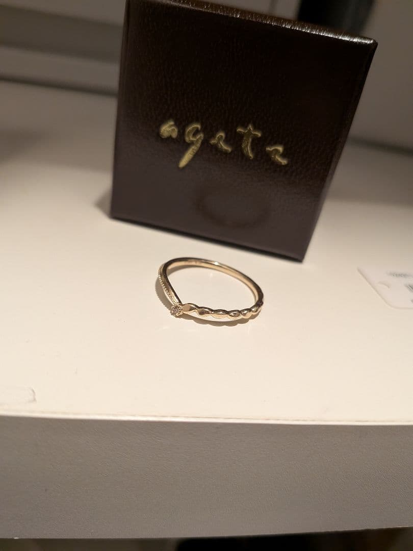agate リング　ダイアモンド　K10　13号
