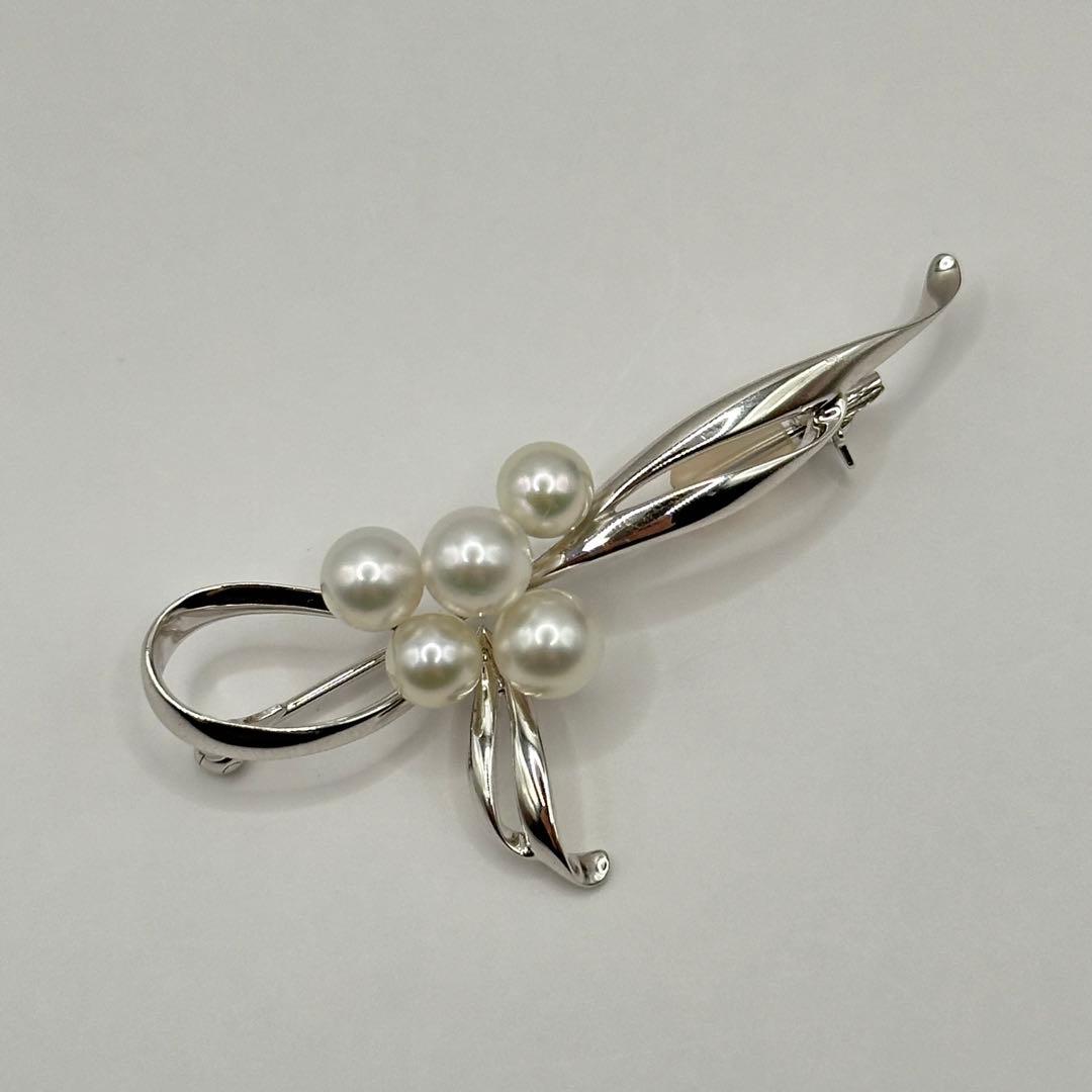 【美品】MIKIMOTO ミキモト ブローチ パール あこや真珠 シルバー