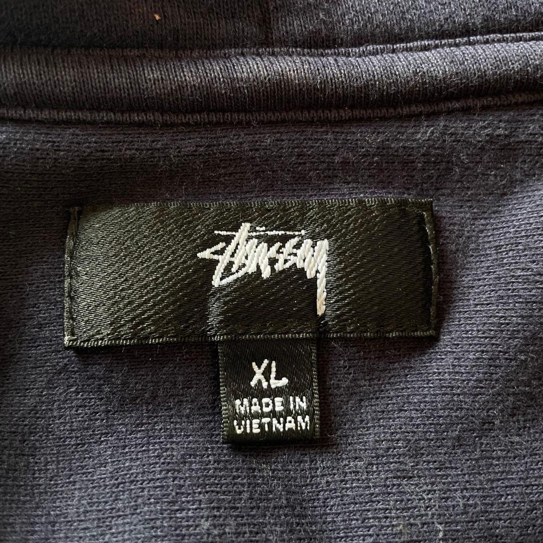 STUSSY ステューシー パーカー デカロゴ ネイビー