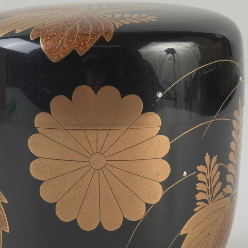 茶道具　呉藤童甫作　菊桐秋草蒔絵　大棗　堀内宗完(兼中斎)極め箱　V　9702