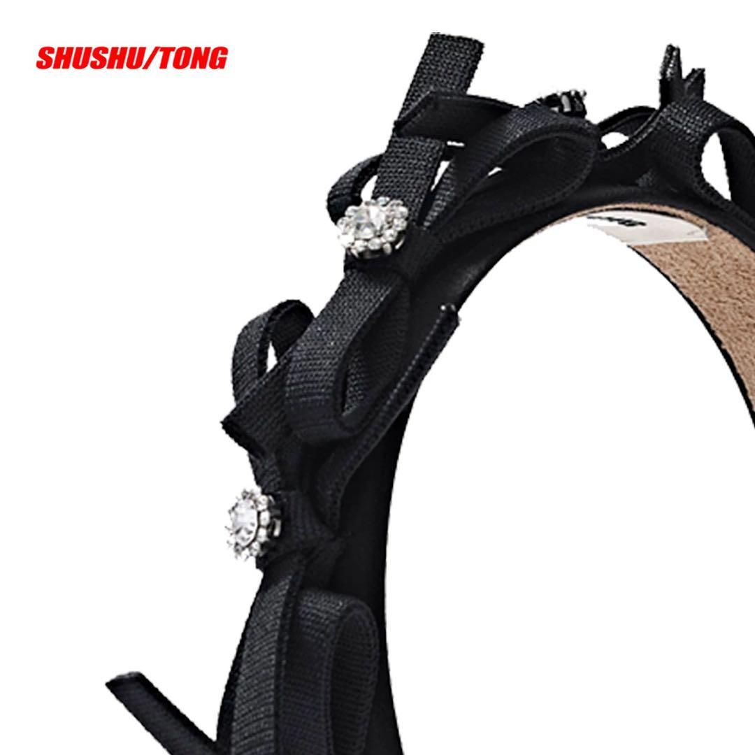 shushutong リボン　カチューシャ　ヘアバンド　ブラック