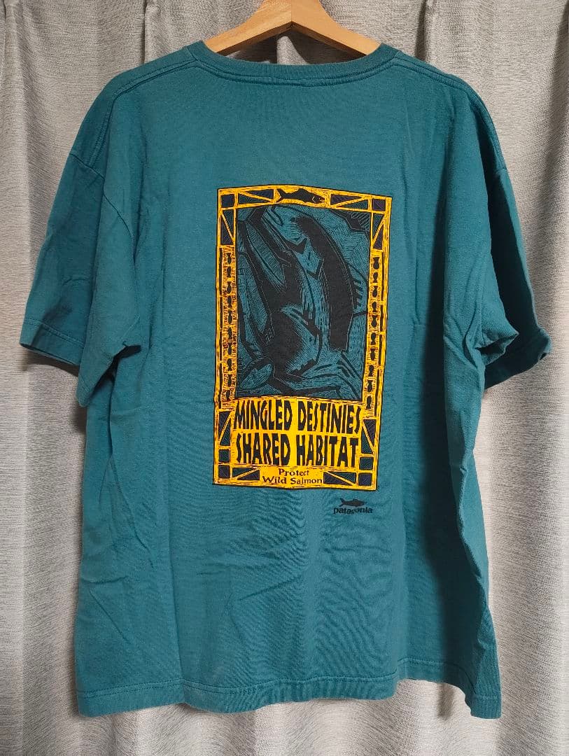 超希少！USA製！雪無しXL！Patagonia サーモンTシャツ
