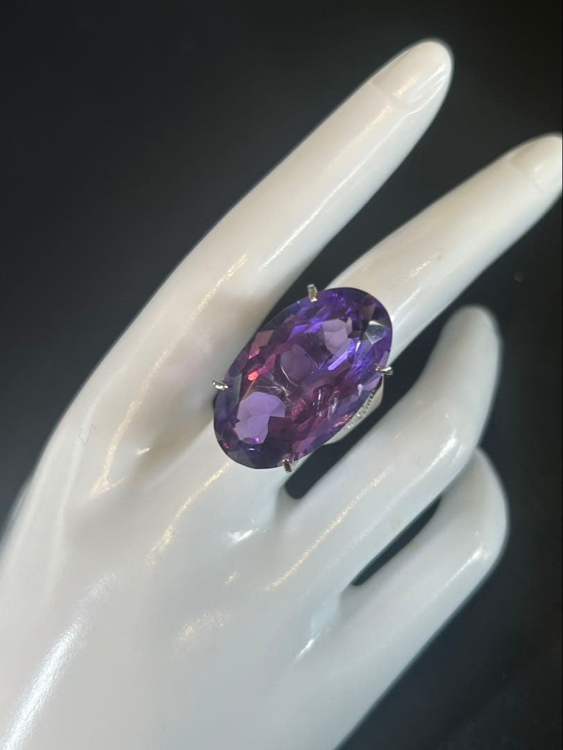 ぶ*ぶ様 天然石アメシスト特大リング16号限定サイズ