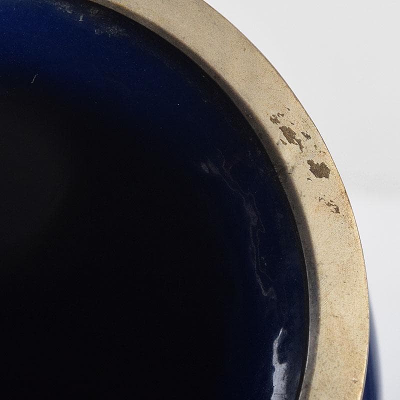 七宝焼　薔薇文　花瓶　唐木台付　時代箱　M　R9058