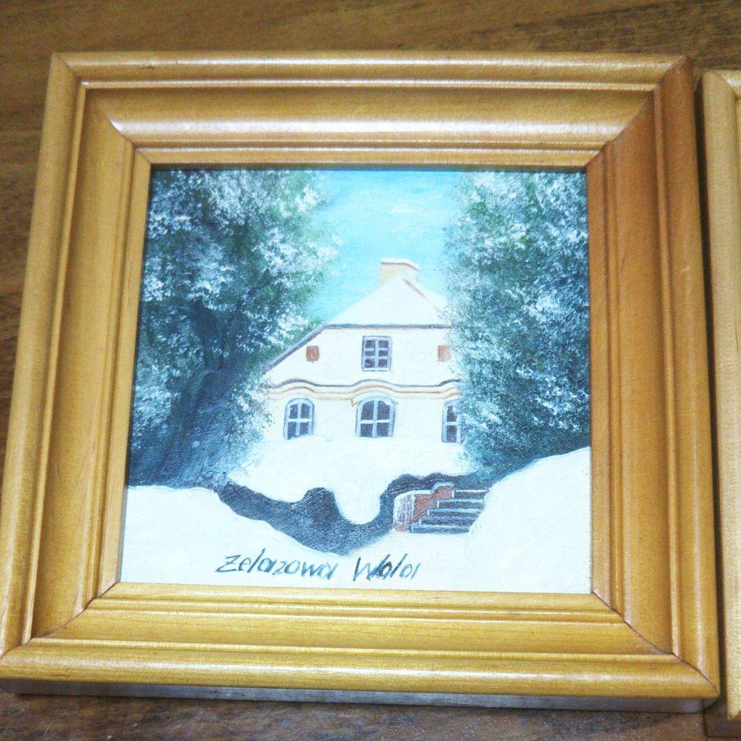 ポーランド購入 ミニ絵画 4枚