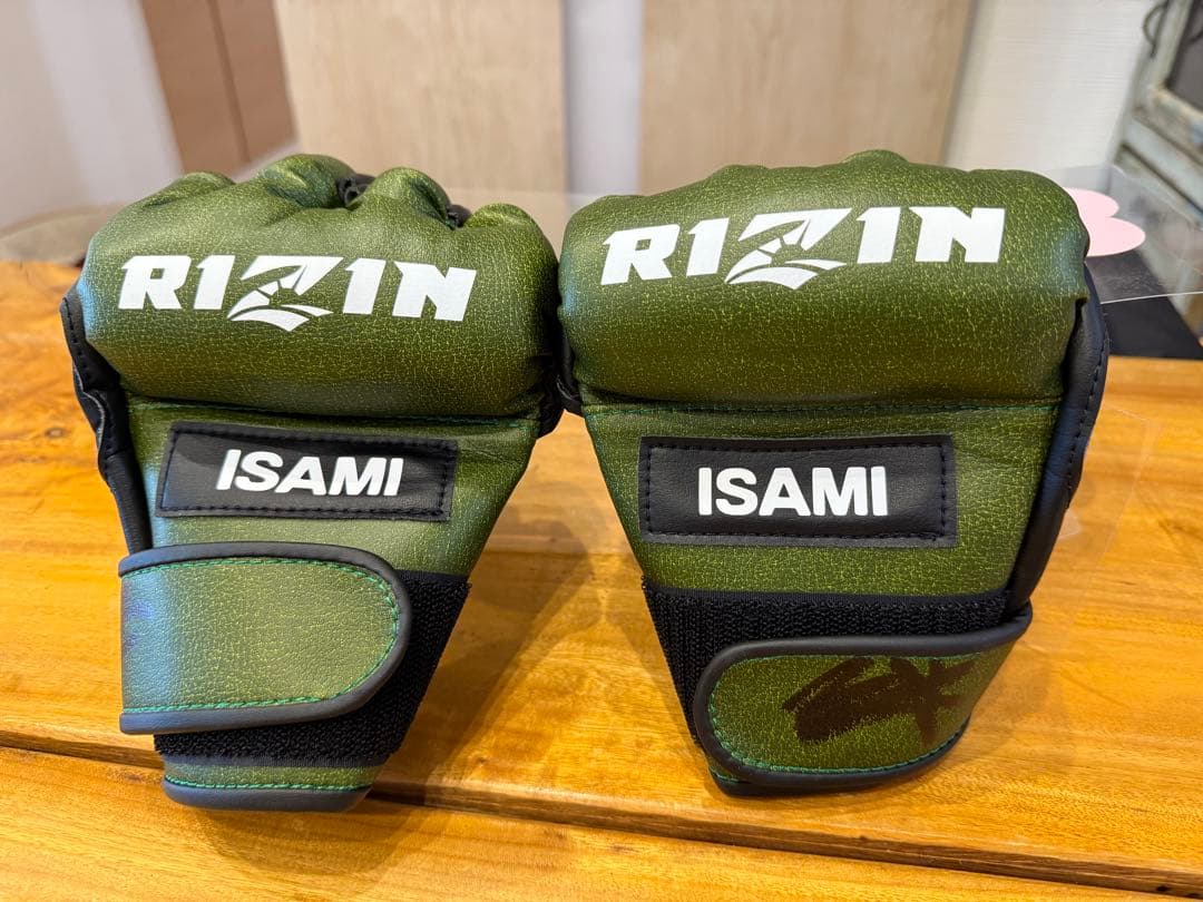 RIZIN オープンフィンガーグローブ XL ルイス・グスタボ　堀江圭功サイン入