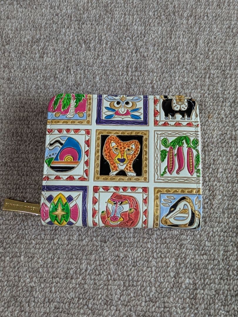 文庫屋大関　二つ折りファスナーミニ財布　アフリカ