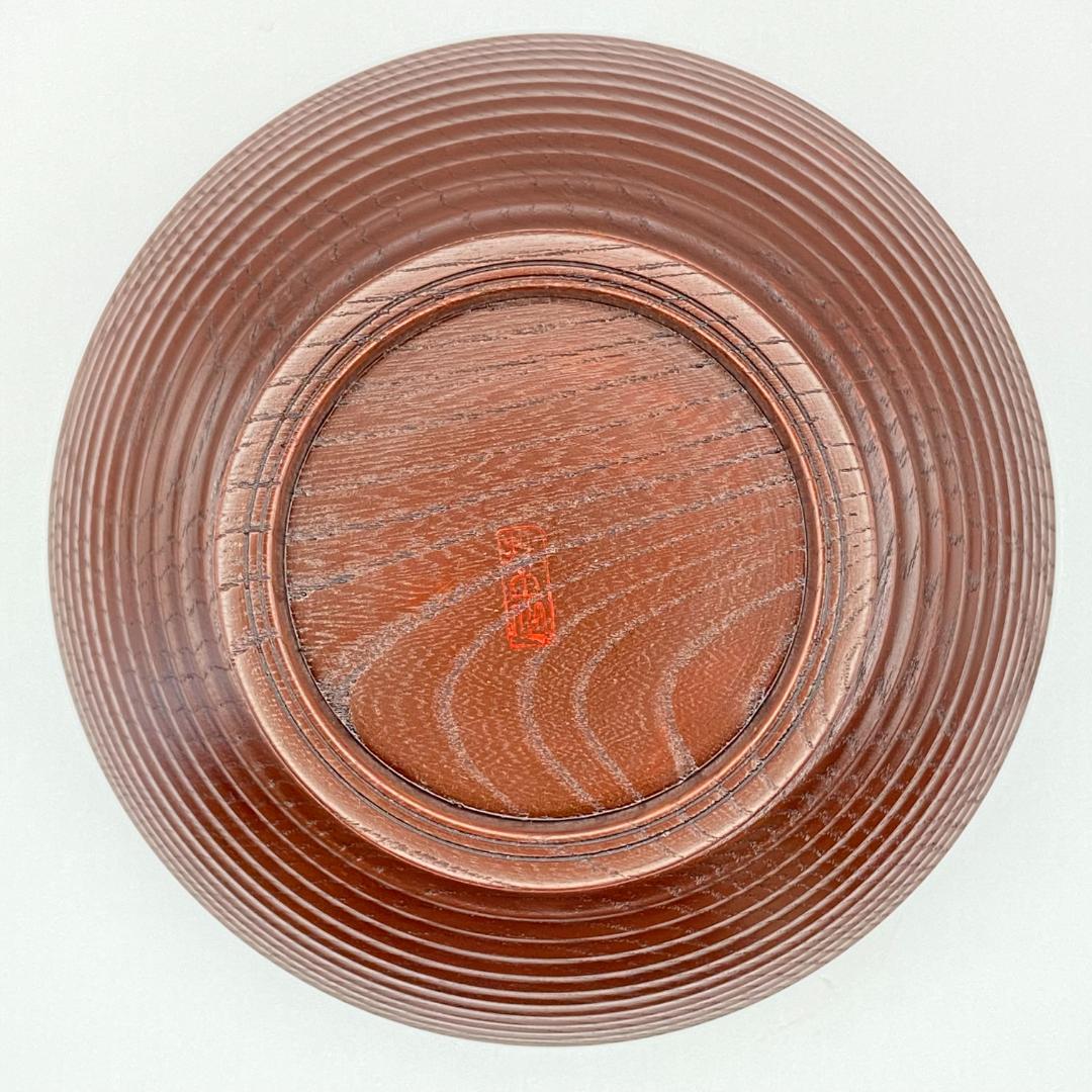 高杯 松葉松の子蒔絵 碌々斎好　吉田華正　共箱入　茶道具　菓子器　漆器