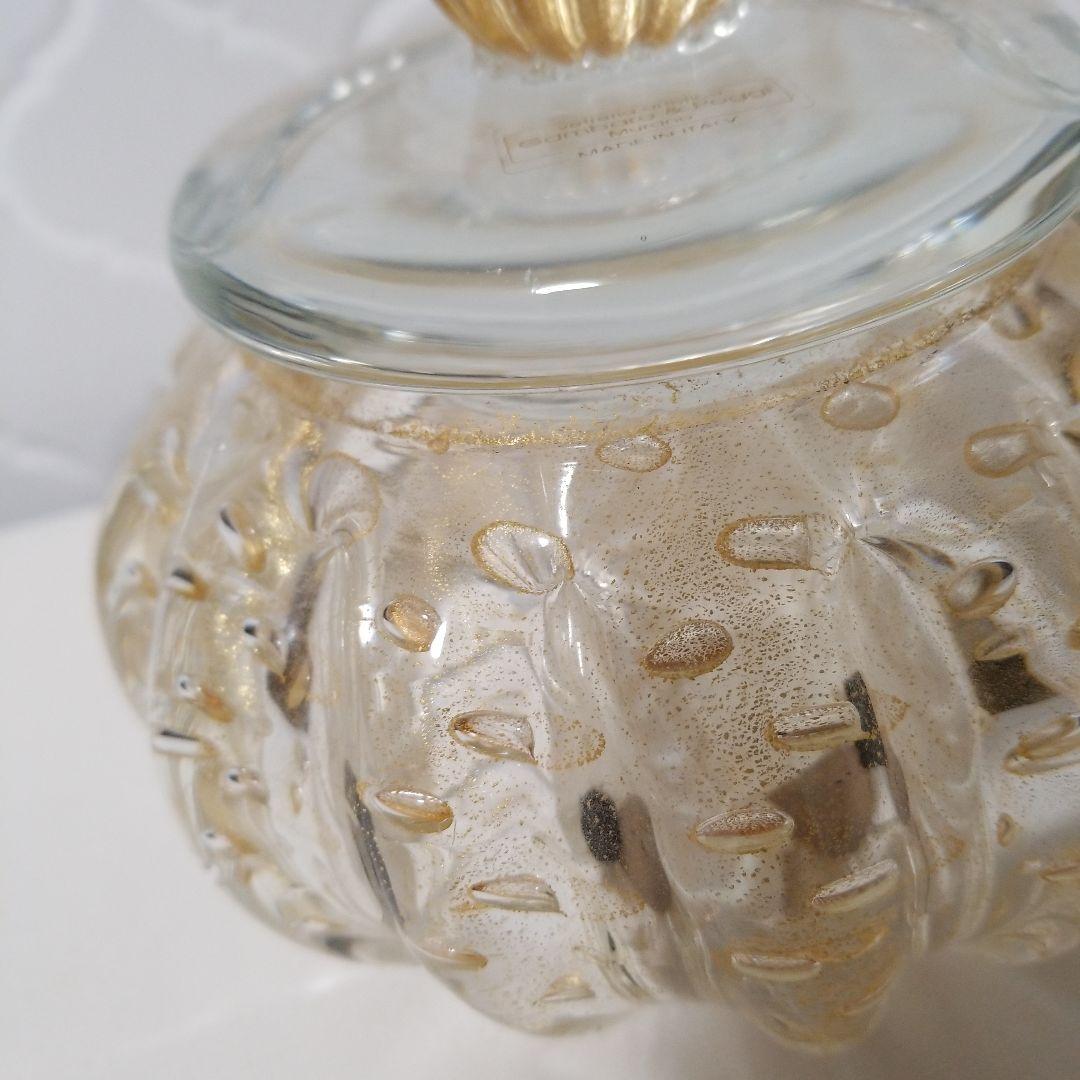 ベネチアンガラスムラノ島ゴールド入りキャンティ入れ