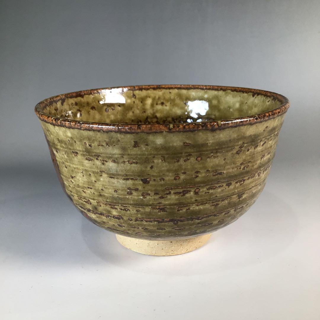 Ｐ５　茶碗　『赤膚焼』『大塩昭山造』『西大寺　松本実道　箱書』　共箱　茶道具