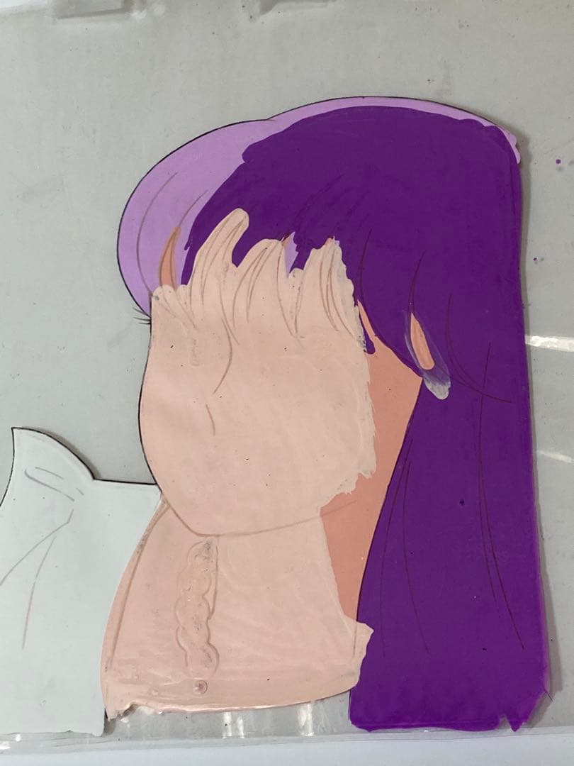 t２５　レア　大判聖闘士星矢セル画【城戸沙織】背景画・額縁付き