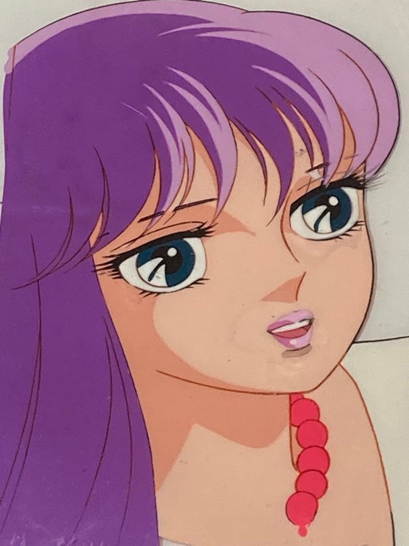 t２５　レア　大判聖闘士星矢セル画【城戸沙織】背景画・額縁付き