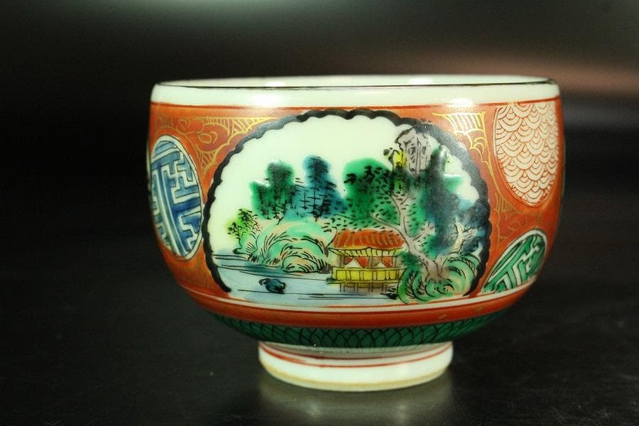 九谷 庄三写 煎茶器 揃い 未使用 共箱(K-XA904)