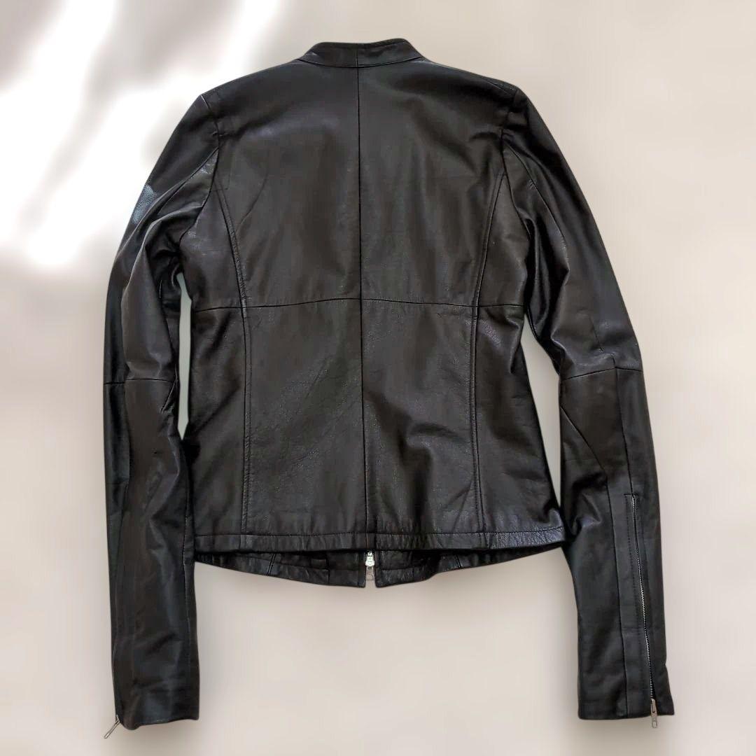 ✧美品【iDbyLAID】羊革シングルライダースL 黒　ラムレザー