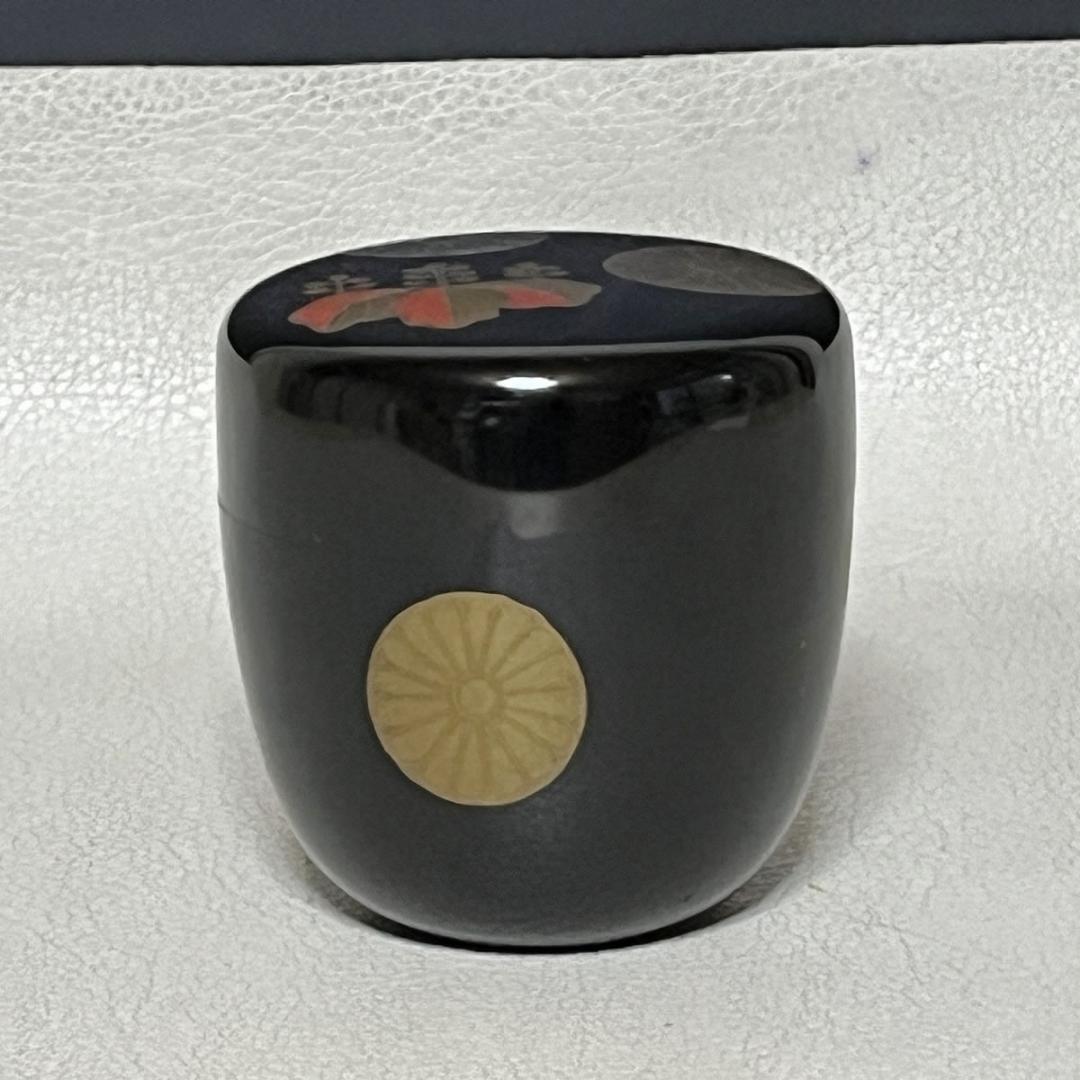 蒔絵 棗 塗師 嘉祥 菊桐 中棗 共箱 木製 漆塗 茶器 茶道具 k2980