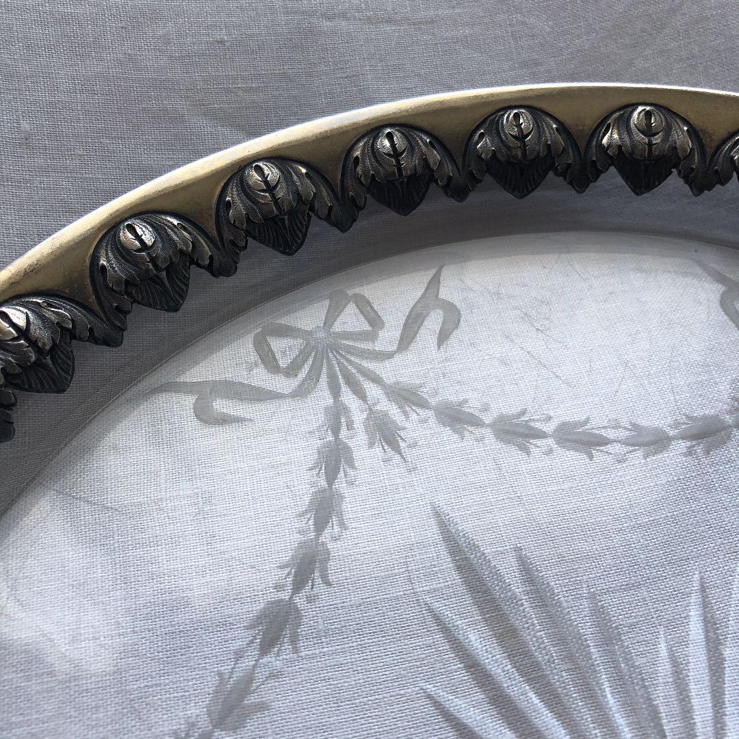 フランスアンティーク　クリスタル　プレート