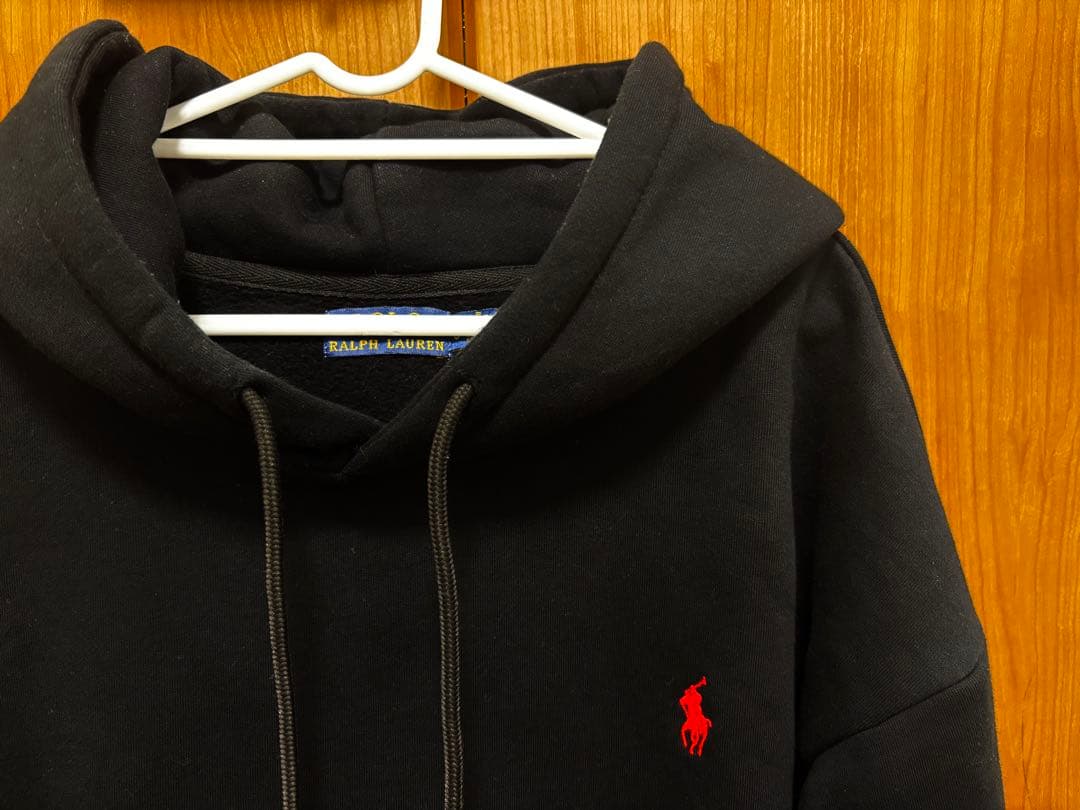 ⭐️美品⭐️ポロラルフローレン 裏起毛パーカー ブラック プルオーバー 胸ロゴ