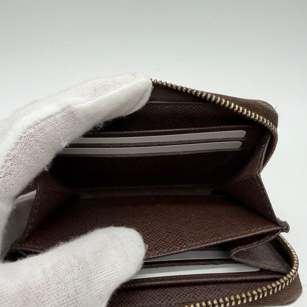 ルイヴィトン　パース　ラウンドファスナー　ダミエ　ブラウン　茶色　小銭入れ