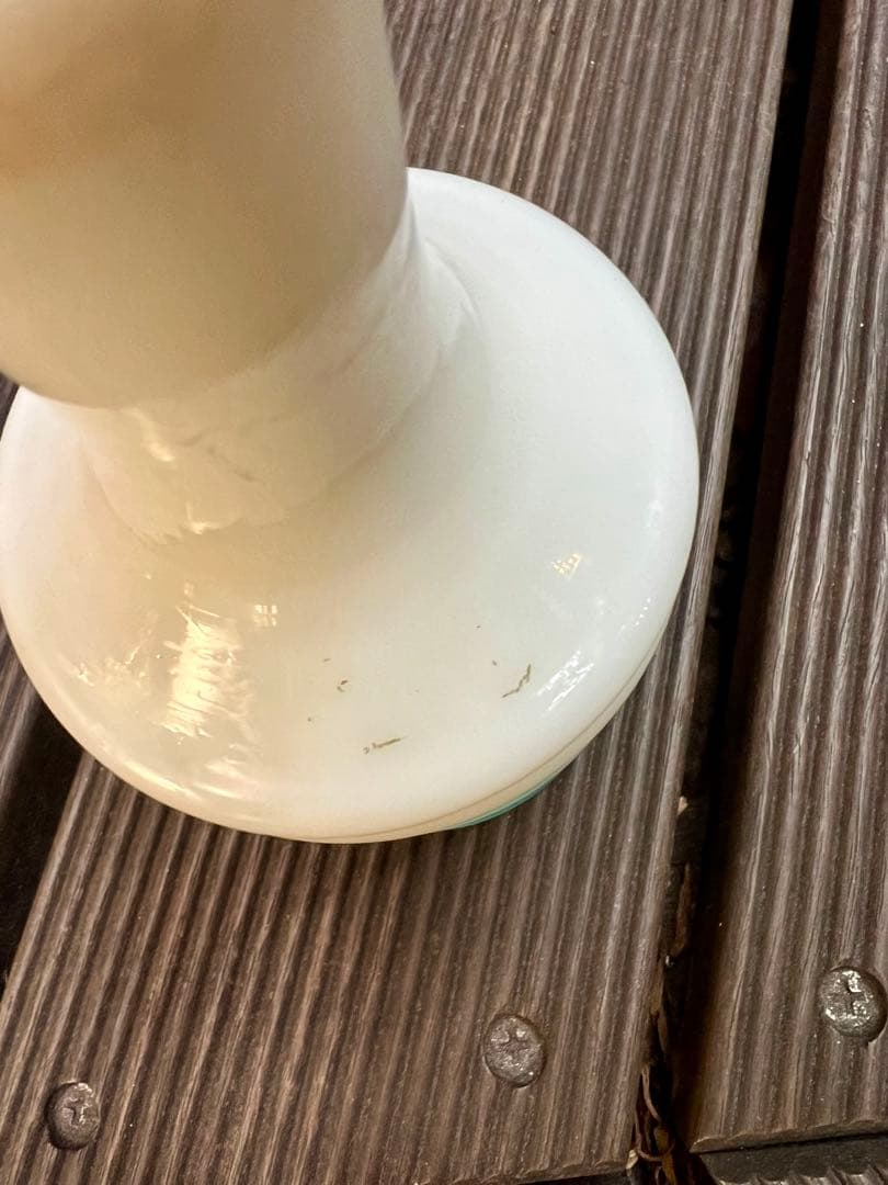 大正ロマン　乳白ガラス青グラデーション 徳利　一輪挿し　和ガラス　ウランガラス