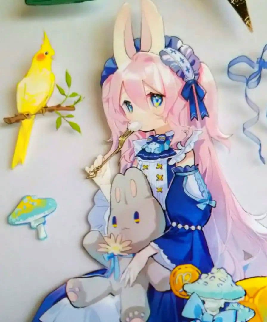 J18＃朝顔(PET)照妖鏡手帳切り売り海外人物マステケモ耳女の子