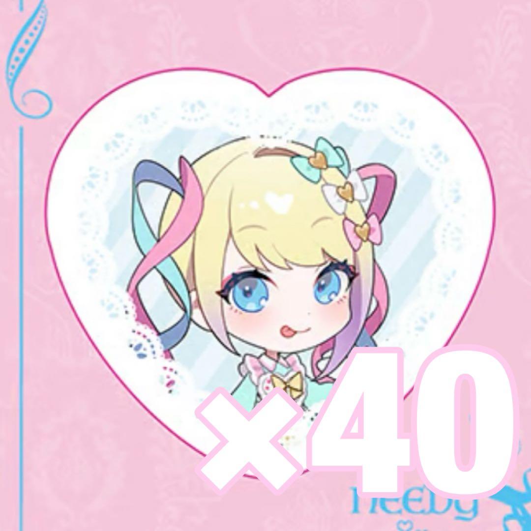 ニディガ 超てんちゃん てんしのお茶会 ハート型缶バッジ40個