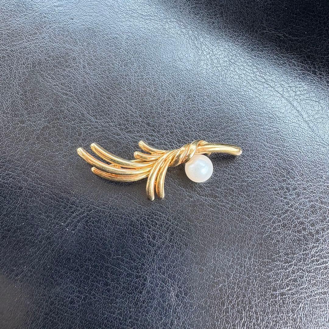 K18 パール　ブローチ