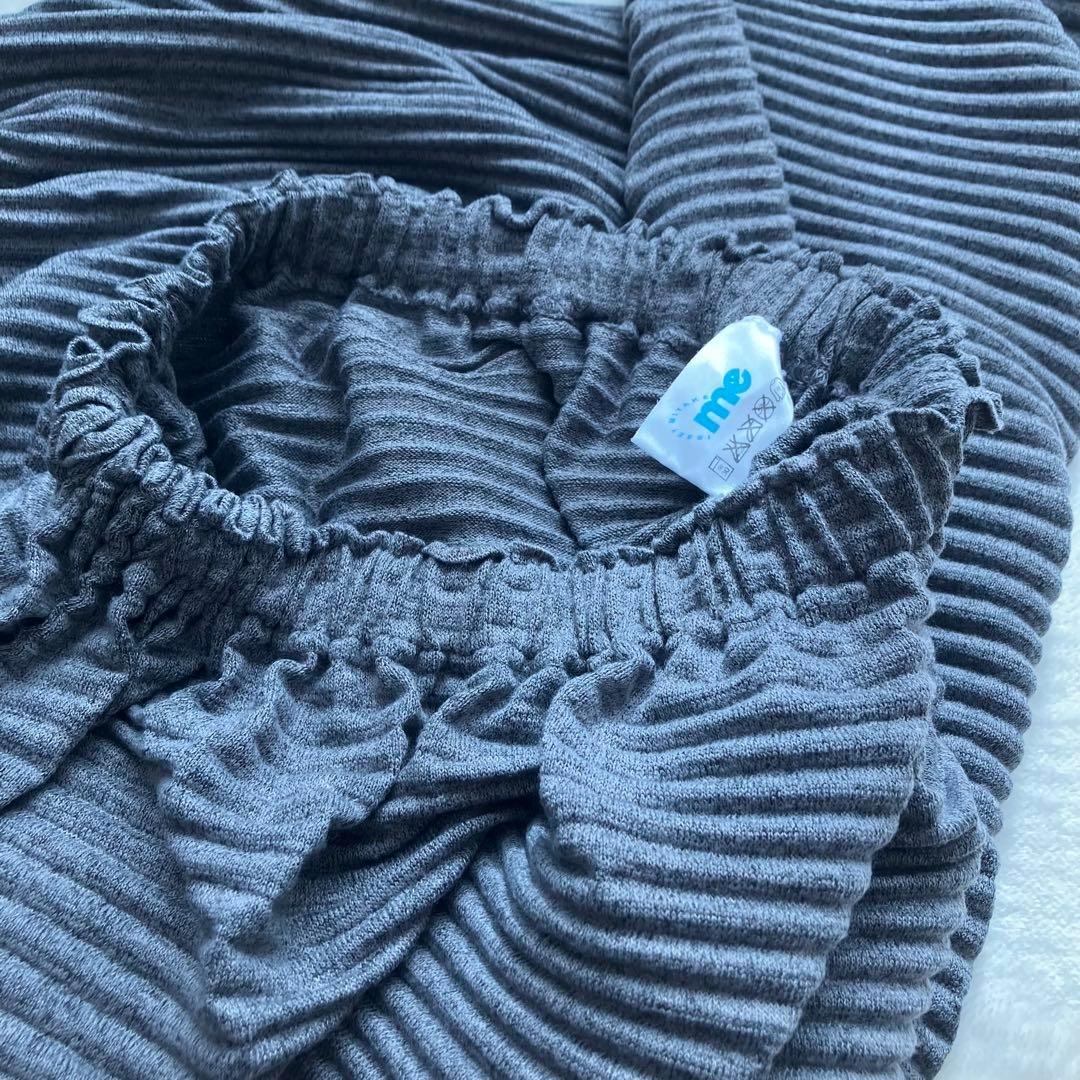 美品 イッセイミヤケme 縮絨プリーツ サルエルパンツ グレー