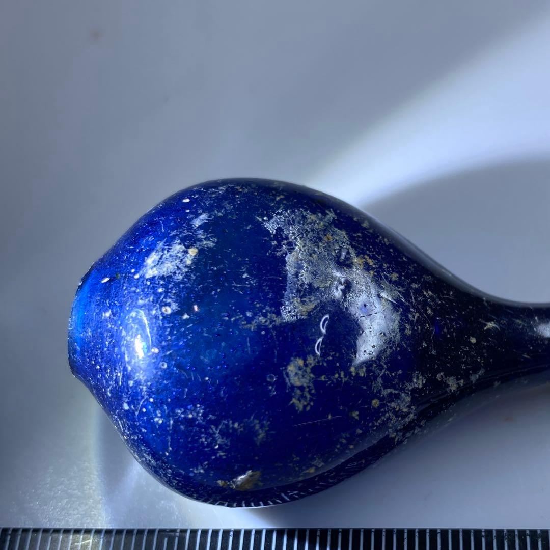 古代ローマングラス　銀化涙壺　縦約5.8㎝　東Y7-0402☆2F