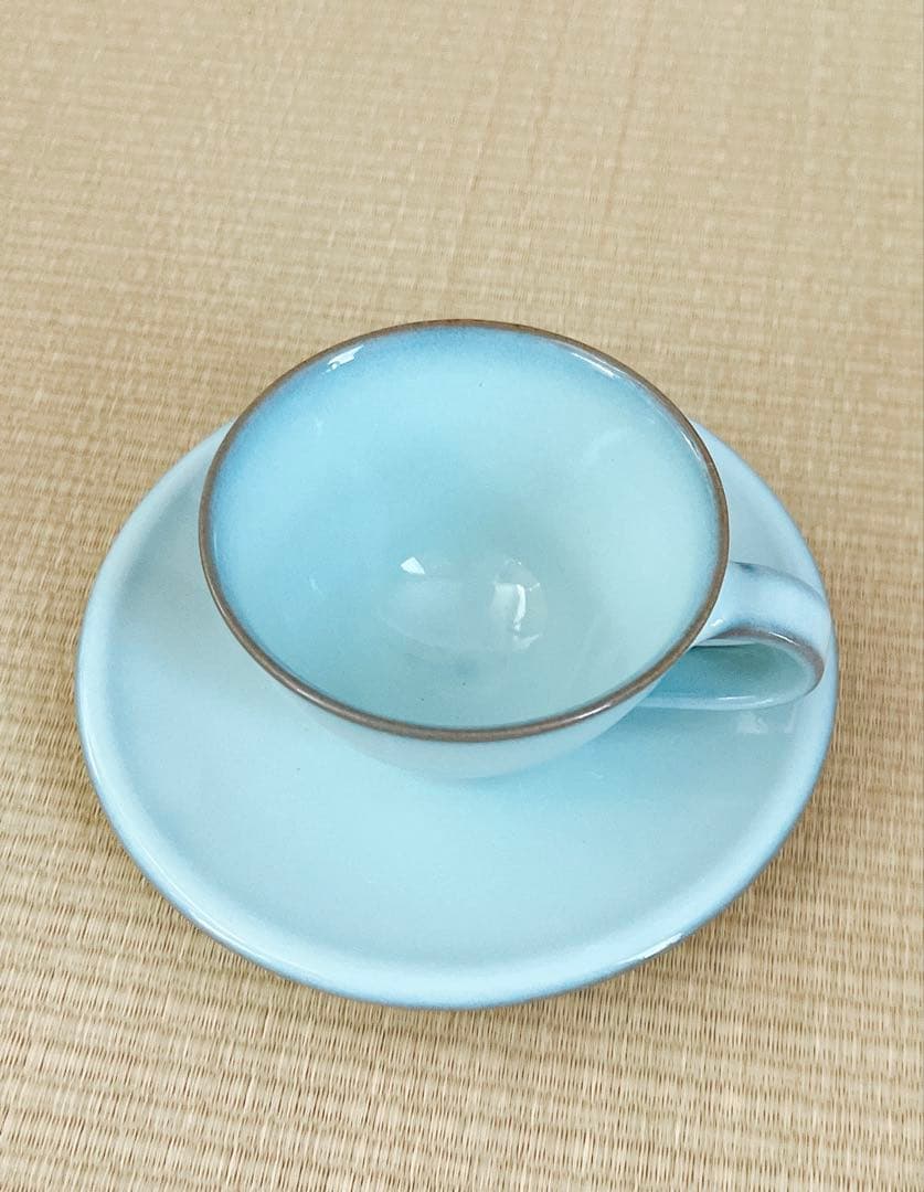 【未使用】小石原焼　人間国宝　福島善三　中野月白瓷　カップ&ソーサー