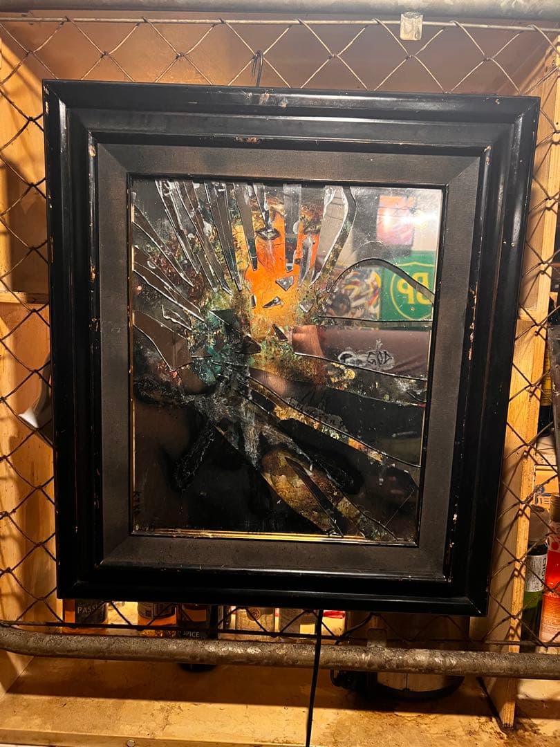 抽象アート 手の形状 アクリル画