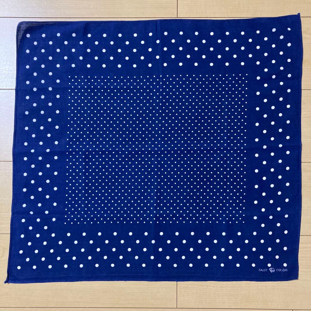 希少 40s 50s 下鼻 ゾウ 片耳 ドット バンダナ FAST COLOR
