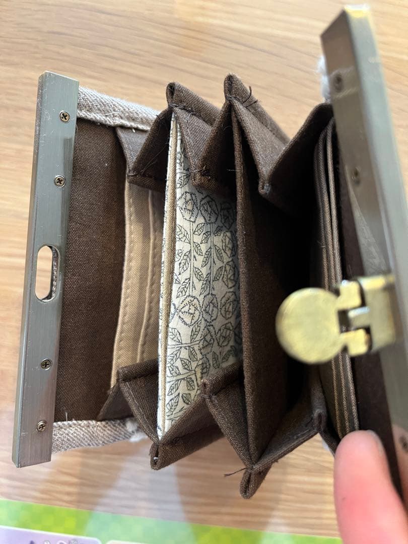 財布 ハンドメイド ミナペルホネン 北欧 がま口 美品 レディース