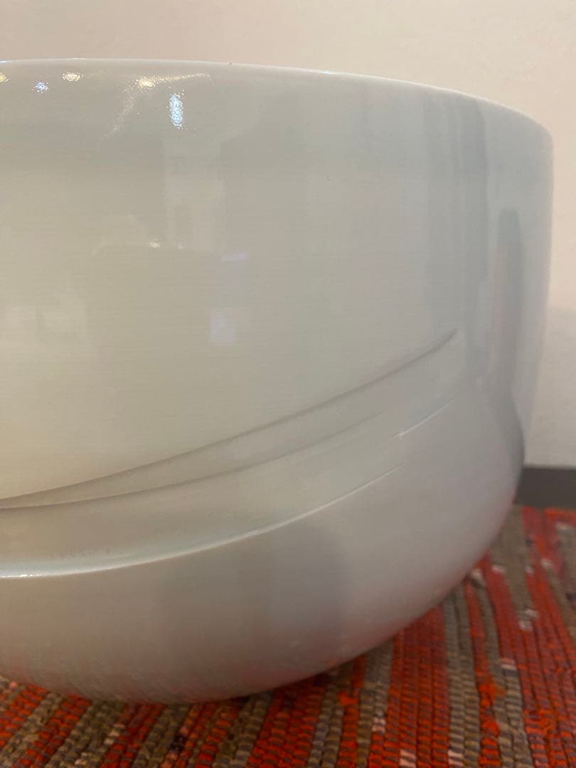 辻毅彦 自作 白瓷魚紋花器 聡窯 ひっかき文様