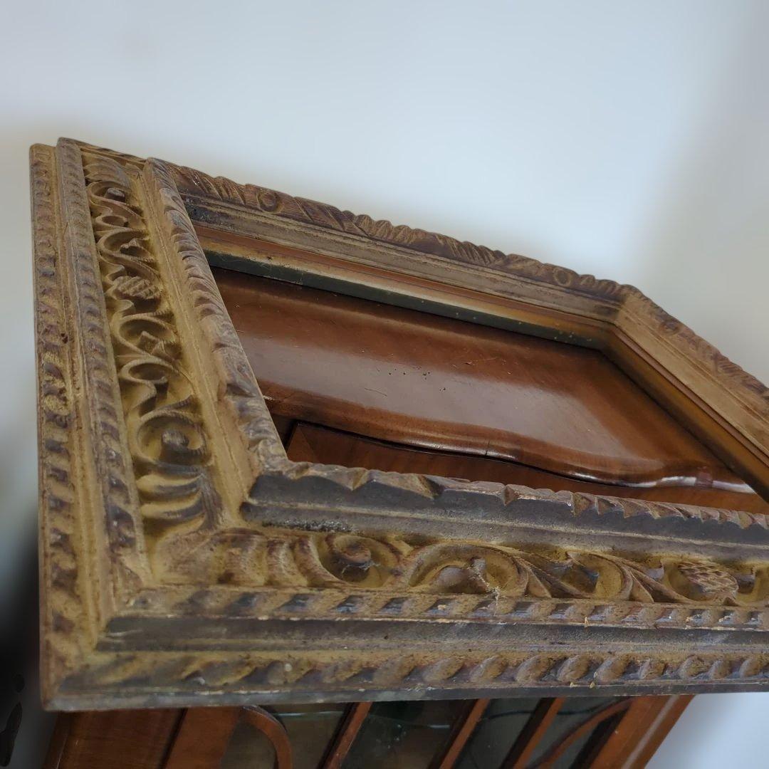 骨董　フレーム　木製　木彫　額縁のみ　ディスプレイ　アート