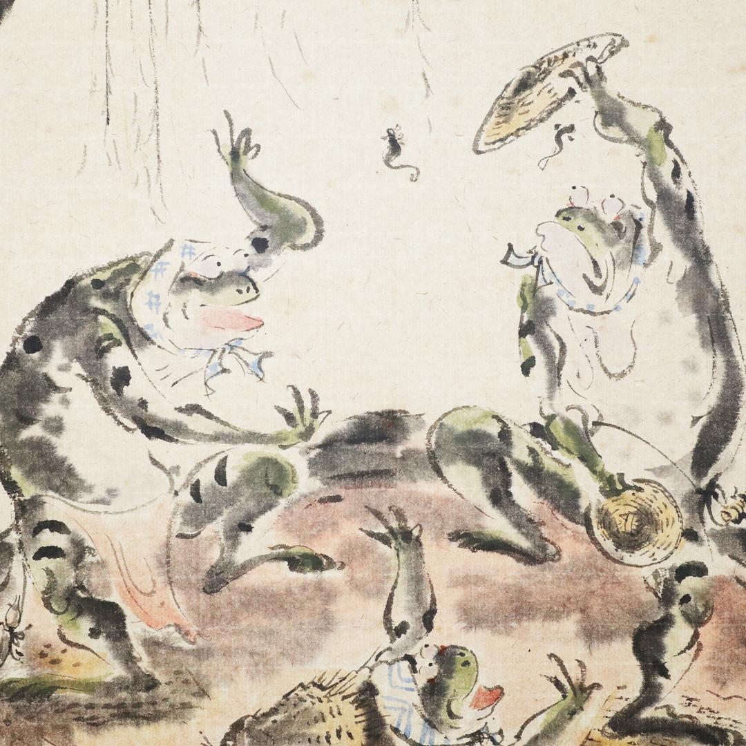 掛軸 笹川和也 柳舟　紙本　共箱 肉筆　尺八立