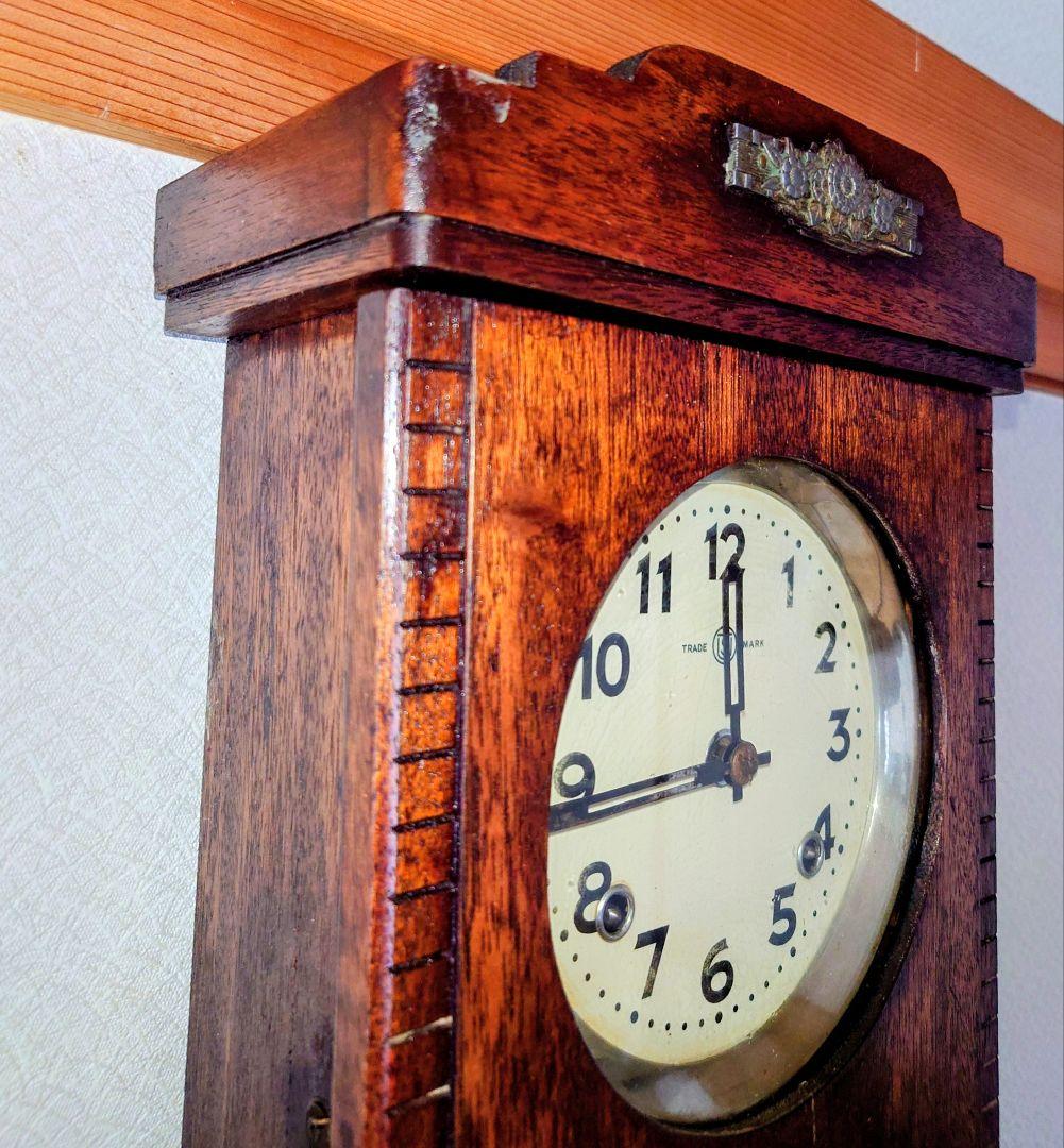 専用〈完動・美品〉鶴巻時計店英工舎　大正浪漫セル文字盤宮型ゼンマイ振り子時計