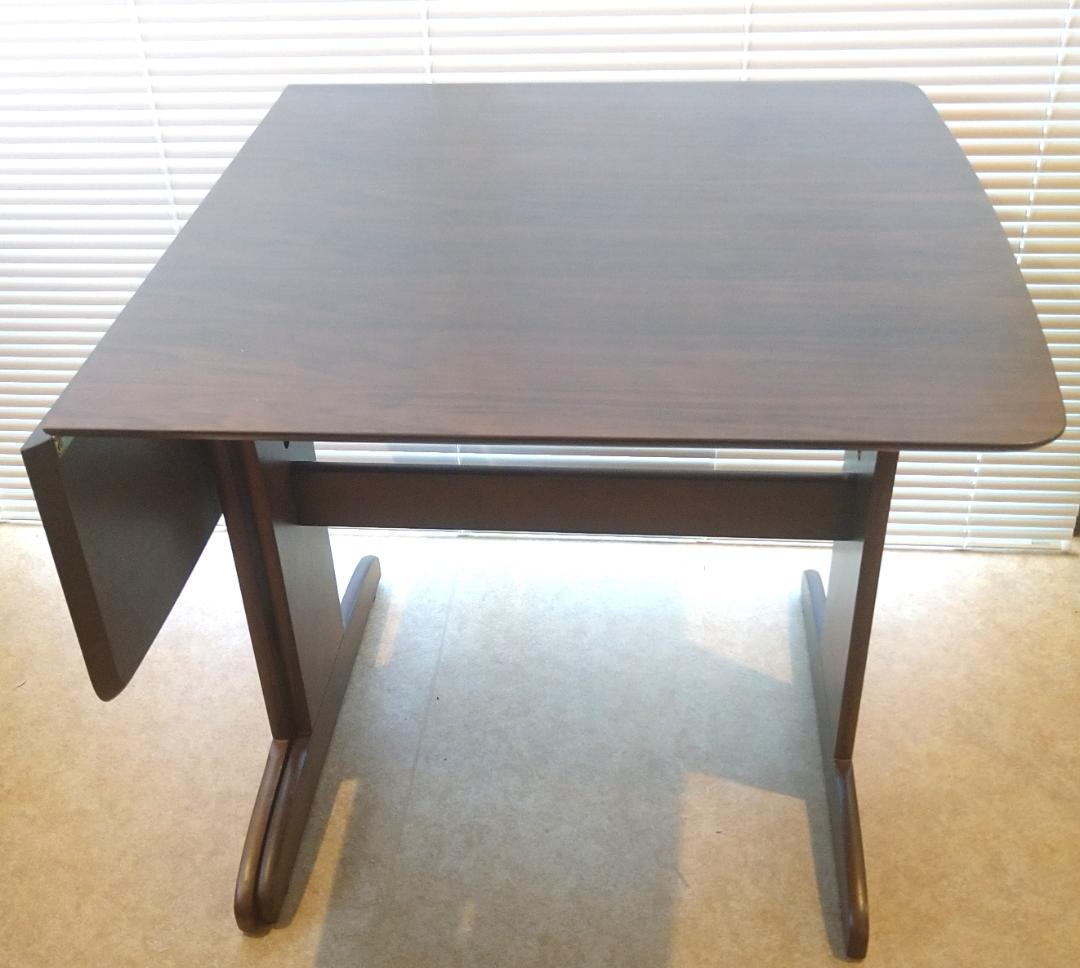 折りたたみ式ダイニングテーブル ダークブラウン USED