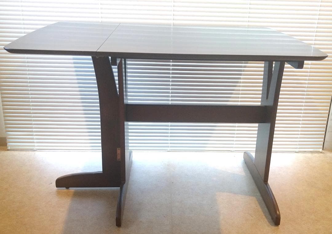 折りたたみ式ダイニングテーブル ダークブラウン USED